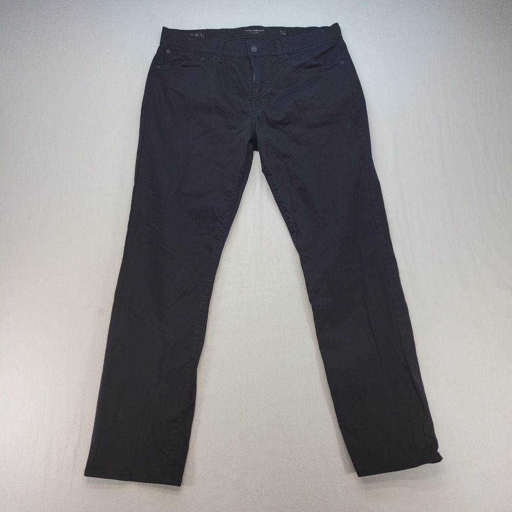 Lucky Brand 121 Slim Straight Pants Mens 34x30 Black Chino Dark Wash
